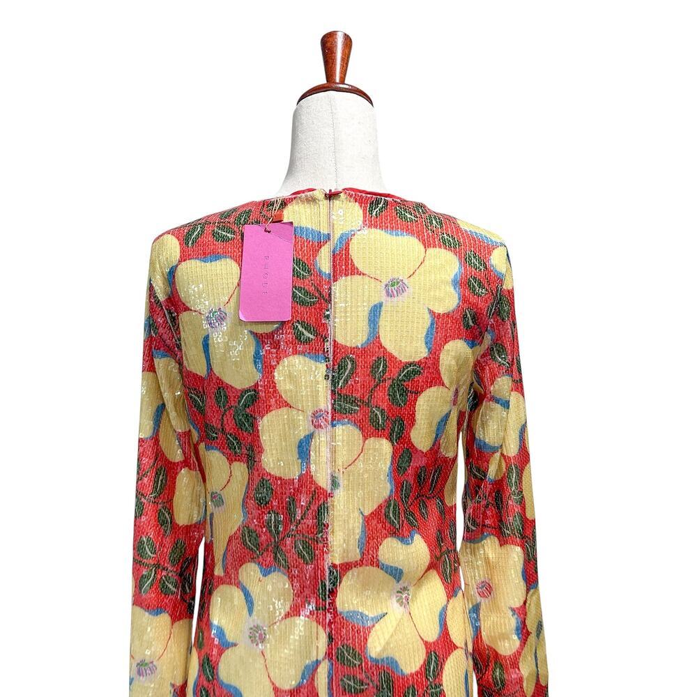 Rhode Size 4 NWT Terry Dress Scarlet Martinique Midi Vacation Boho Sequined - Picture 8 of 10